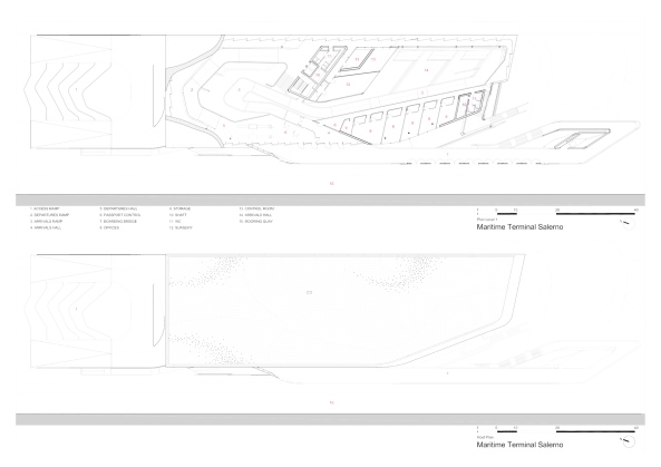 Beton, Auster, ZHA, Salerna, Oyster, Concrete, Terminal, Maritime, Security Check, ramps, Rampen, fluid, organism, Zaha Hadid, Einweihung, dynamic, Dynamik,