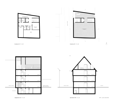 Atelier 30 Architekten, Atelier ST, B�r, Stadelmann, St�cker Architekten, Kulturquartier, Hilde L�on, J�runn Ragnarsd�ttir, Gerhard Steidl, Zvonko Turkali, Kunstquartier, KuQua, Galeriegeb�ude. Art. gallery space, Germany, Deutschland, G�ttingen, 2016, competition, result, winner, first prize, Gewinner, Ergebnis, Altstadt, Little Steidl Nina Holland, Gerard Sohn