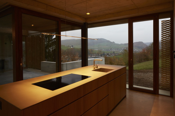 Basel Landschaft, Baselland, Neubau, Wohnhaus, Wohnungsbau, Schweiz, Gelterkinden, Sissach, Olten, 2015, 2016, Fertigstellung, Hanglage, single family house, architecture, concrete, Beton, Holz, loftartig, minimalistisch, minimalism, Ausblick, view, Landschaft, landscape