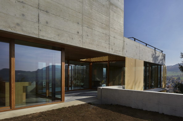 Basel Landschaft, Baselland, Neubau, Wohnhaus, Wohnungsbau, Schweiz, Gelterkinden, Sissach, Olten, 2015, 2016, Fertigstellung, Hanglage, single family house, architecture, concrete, Beton, Holz, loftartig, minimalistisch, minimalism, Ausblick, view, Landschaft, landscape