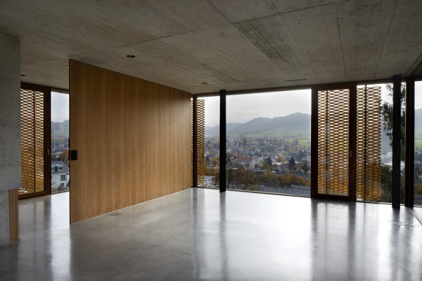 Basel Landschaft, Baselland, Neubau, Wohnhaus, Wohnungsbau, Schweiz, Gelterkinden, Sissach, Olten, 2015, 2016, Fertigstellung, Hanglage, single family house, architecture, concrete, Beton, Holz, loftartig, minimalistisch, minimalism, Ausblick, view, Landschaft, landscape
