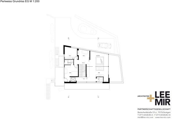 Villa Perlweiss; MIR + Lee Architekten; Stuttgart; Neubau; Einfamilienhaus; polygonal; Dymanisch; asymmetrisch; Mamor; Arcylstein