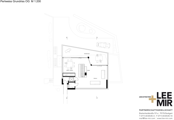 Villa Perlweiss; MIR + Lee Architekten; Stuttgart; Neubau; Einfamilienhaus; polygonal; Dymanisch; asymmetrisch; Mamor; Arcylstein