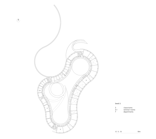 La Laguna, Architektur, architecture, Neubau, Fertigstellung, 2016, 2015,  Facultad de Bellas Artes, gpy arquitectos, Campus, Campus de Guajara, Kunst, art, exhibition, curves, gekurvt, geschwungen, grau, concrete, Beton, Innenhof, Palmen, Insel, Kanaren, Filippo Poli