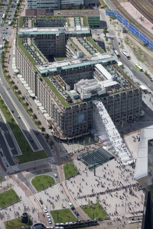 Temporr, MVRDV, Winy Maas, roof, second layer, rooftop, stairs, Rotterdam, Rotterdam Celebrates the City, temporary, staricase, Treppenanlage, Adriaan Geyen, West 8, Kopie, Replik, Treppe, ffentlich, Dach, Cafe, Blick