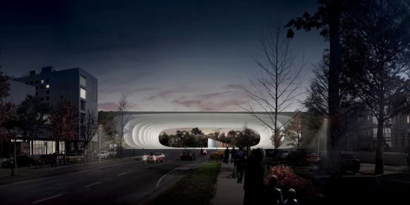 NAPUR architect, Budapest, Sauerbruch Hutton, Berlin, Bjarke Ingels Group, Kopenhagen, Wettbewerb, competition, ethnografische Museum, Neubau, Tor, Liget, Park, Stadtwald, Sou Fujimoto Architects, Ludwig Museum in Budapest, Vallet de Martinis DIID Architectes, result, 1. Preis, Gewinner, first prize, decision, Entscheidung, 2016, Hungary, Bogen, Tor, gate, entrance