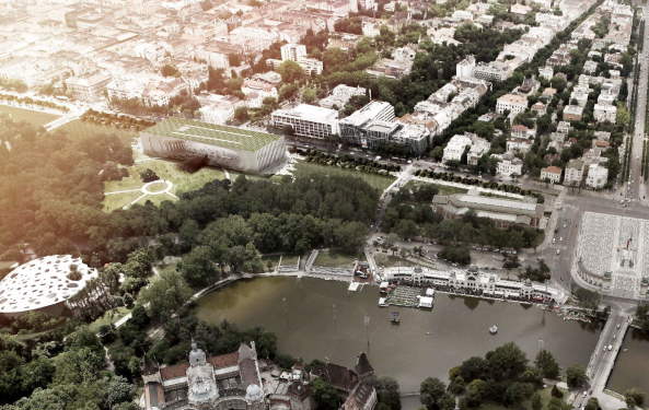 NAPUR architect, Budapest, Sauerbruch Hutton, Berlin, Bjarke Ingels Group, Kopenhagen, Wettbewerb, competition, ethnografische Museum, Neubau, Tor, Liget, Park, Stadtwald, Sou Fujimoto Architects, Ludwig Museum in Budapest, Vallet de Martinis DIID Architectes, result, 1. Preis, Gewinner, first prize, decision, Entscheidung, 2016, Hungary, Bogen, Tor, gate, entrance