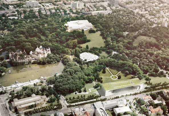 NAPUR architect, Budapest, Sauerbruch Hutton, Berlin, Bjarke Ingels Group, Kopenhagen, Wettbewerb, competition, ethnografische Museum, Neubau, Tor, Liget, Park, Stadtwald, Sou Fujimoto Architects, Ludwig Museum in Budapest, Vallet de Martinis DIID Architectes, result, 1. Preis, Gewinner, first prize, decision, Entscheidung, 2016, Hungary, Bogen, Tor, gate, entrance