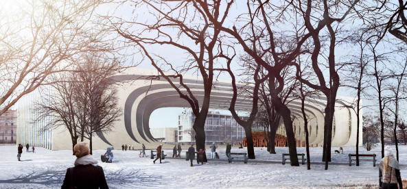 NAPUR architect, Budapest, Sauerbruch Hutton, Berlin, Bjarke Ingels Group, Kopenhagen, Wettbewerb, competition, ethnografische Museum, Neubau, Tor, Liget, Park, Stadtwald, Sou Fujimoto Architects, Ludwig Museum in Budapest, Vallet de Martinis DIID Architectes, result, 1. Preis, Gewinner, first prize, decision, Entscheidung, 2016, Hungary, Bogen, Tor, gate, entrance