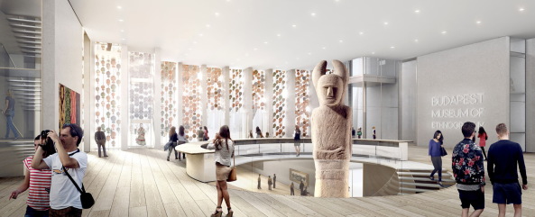 NAPUR architect, Budapest, Sauerbruch Hutton, Berlin, Bjarke Ingels Group, Kopenhagen, Wettbewerb, competition, ethnografische Museum, Neubau, Tor, Liget, Park, Stadtwald, Sou Fujimoto Architects, Ludwig Museum in Budapest, Vallet de Martinis DIID Architectes, result, 1. Preis, Gewinner, first prize, decision, Entscheidung, 2016, Hungary, Bogen, Tor, gate, entrance