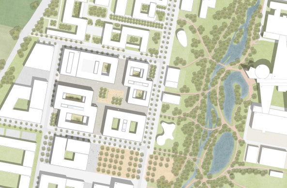Wettbewerb, Garching, Gewinner, 1. Preis, HENN, 2016, Technik, Universitt, TU Mnchen, Hochschule, Forschung, Planungswettbewerb, Neubau der Fakultt fu&#x308;r Elektrotechnik und Informationstechnik, Caramel, Volker Staab, doranth post architekten, technology, Germany, Deutschland, competition, Ackermann + Raff, CODE UNIQUE Architekten,  harris + kurrle architekten