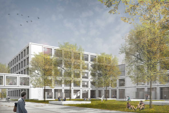 Wettbewerb, Garching, Gewinner, 1. Preis, HENN, 2016, Technik, Universitt, TU Mnchen, Hochschule, Forschung, Planungswettbewerb, Neubau der Fakultt fu&#x308;r Elektrotechnik und Informationstechnik, Caramel, Volker Staab, doranth post architekten, technology, Germany, Deutschland, competition, Ackermann + Raff, CODE UNIQUE Architekten,  harris + kurrle architekten