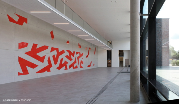 GATERMANN, SCHOSSIG, und, +, Gestering, Knipping, de Vries, feuerwache, hauptfeuerwache, krefeld, mies, van der rohe, neubau, ziegel, klinker, glas, riegel, objekt, brandhaus, feuer, brand, feuerwehr