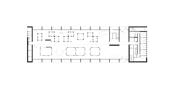 Schulungszentrum, 2016, Fertigstellung, H�rmann, Neubau, Betonfassade, Rippen, H�rmann Forum, Architekten Wannenmacher + M�ller, education, factory, Betonrippen, Schottenbauweise, Produktionsstandort, centre, research, Weiterbildung, Fortbildung, Treppenhaus, Germany, architecture,