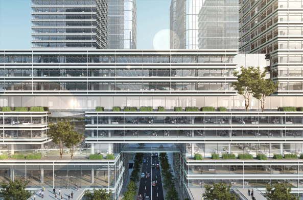 gmp, china, guangzhou, neubau, grundsteinlegung, vip.com, internet, innovation, firmenzentrale, konzern, zentrale, konzernzentrale, stdtebau, glas, beton, horizontal, fassade, volumen, gerkan, marg, partner, und, stephan schtz