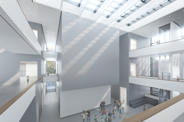 gmp, mannheim, kunsthalle, mitzlaff-bau, spende, 50 millionen, abriss, neubau, metall, metallnetz, fassade, stadt der kunst, skulpturensammlung, roter sandstein, jugendstil, gerkan, marg, partner, richtfest