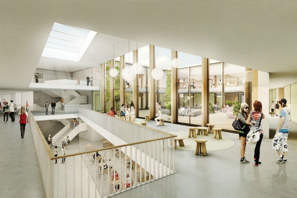 79115, Freiburg im Breisgau, Staudinger Gesamtschule, Neubau, Erstazbau, Wettbewerb, competition, result, winner, frist prize, 1. Preis, Sacker Architekten, Riehle+Assoziierte, Bez + Kock Architekten, Broghammer Jana Wohlleber, agn Niederberghaus, Schule, Bildung, concrete, open space, 2016, Schulbau, Schler,