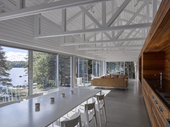 zeder, zedernschindeln, holz, schindeln, frank lloyd wright, MacKay-Lyons Sweetapple, kanada, canada, kanadisch, ferienhaus, haus, mirror point, see, ufer, fachwerk, cottage, james brittain