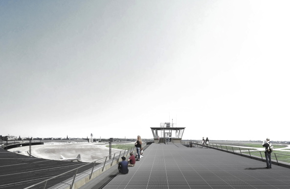 Winking Froh Architekten, :mlzd, Winking Froh Architekten, Bruno Fioretti Marquez Architekten, ARGE Klaus Block, Roland Poppensieker, Projectiles, Neubau, Wettbewerb, Ergebnis, Gewinner, 1. Preis, competition, winner, 1. prize, Tempelhof, Berlin, Park, Aussichtsturm, Tower, 2016, Germany, Tower THF,