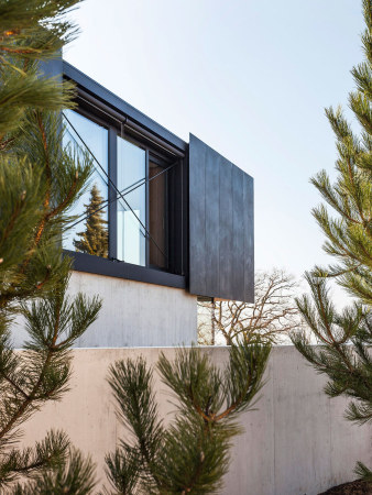 Beton, offener Plan, Minimalismus, Schweiz, Einfamilienhaus, Holzfachwerk, Betonfundament, Metalloberflchen, Terrain, Terrassen, Massivbau, Holzbau, Statik