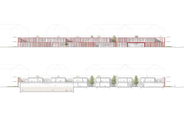 Grundschule Bornstedter Feld Potsdam, Wettbewerb entschieden, SEHW Architektur, AFF Architekten, Petzi+Petzi Architekten, Drschinger Architekten, Stadler Prenn Architekten, Kersten + Kopp Architekten, Baunetz, Schulbau, Schulen bauen, Nichtoffener Realisierungswettbewerb, Keller Elles & Kollegen, Berlin, Sporthalle, Architektur Potsdam, competition, architecture competition, Schulwettbewerb, Auslobung, Juryprotokoll, Preisgericht, Wettbewerbe Baunetz, Wettbewerbsentscheidung, Mauerwerk, Backstein, Fassade, Grundschule Berlin, Baukosten, Vergabe, Bauauttrag, Architekt, Baubeginn
