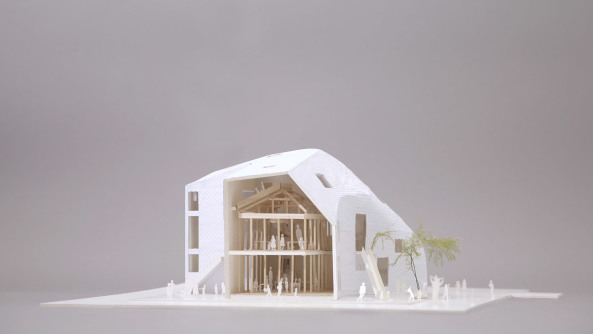 Mad, MAD Architects, Clover House, Kindergarten, Kita, Bauen fr Kinder, Kindergarten in Japan, Blob, Haus mit Rutsche, Baunetz, Baunetz-Meldung, architecture, architect, Architektur, Architekt, Fassade, facade, Holzbau, Holzkonstruktion, wood, Okazaki, Aichi Prefecture, Japan, japanese architecture, MAD in Japan, Neubau, Koji Fujii / Nacasa & Partners Inc., Dan Honda, Daniel Taun, Clover House kindergarten, Ma Yansong, Bauen im Bestand, Holzbautradition, playful piece of architecture, architecture for kids, Haus im Haus,