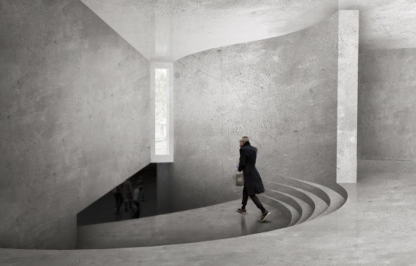 Ideenwettbewerb, Poesie, Saal, Rom, Italien, italy, bee breeders, planta, mailand, polytechnikum, kaan, arena, russland, kanada, international, competition, rome concrete poetry hall, Eveline Lam, Dave Holborn, Piazza Galeno, Gino Baldi, Serena Comi, 2016, spirale, kugel, kuppel, wandelgang, Regina Margherita- Galeno