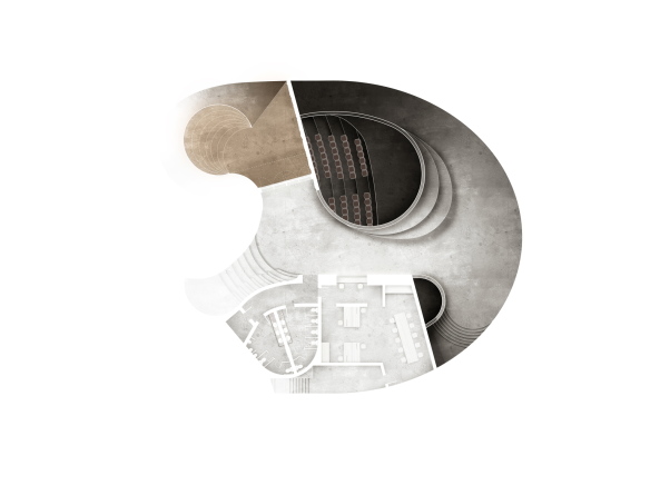 Ideenwettbewerb, Poesie, Saal, Rom, Italien, italy, bee breeders, planta, mailand, polytechnikum, kaan, arena, russland, kanada, international, competition, rome concrete poetry hall, Eveline Lam, Dave Holborn, Piazza Galeno, Gino Baldi, Serena Comi, 2016, spirale, kugel, kuppel, wandelgang, Regina Margherita- Galeno