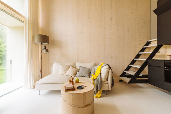 Minifertighaus in Tallinn, Estland, Fertighaus, Minihaus, Architektur, Kodasema, KODA; Designlines, Julia Bluth, Baunetz, Baunetz-Meldungen, Mini-Living, Verbundbauplatten, Bauen im Verbundsystem, Schner Wohnen, Wohnhaus, Architekt, architect, best architects, Fassade, Prototyp, Baukosten, Koda-Haus, Koda-House, Design und Wohnen, prefab living, prefab architecture, Small Project Prize, Tallinn Architecture Biennale 2015, 25 Quadratmeter