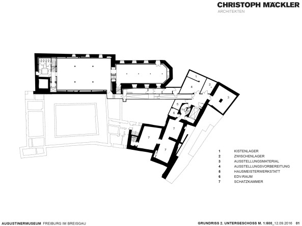 freiburg, breisgau, m�ckler, christoph, neubau, augustinermuseum, historisierend, kirche, barock, gotisch, kreuzgang, kloster, augustiner, felix genzmer, bauabschnitt, zweiter, plastermosaik, schriftzug, grafiksammlung, magazin, ausstellung, museum, Christian Richters, Axel Killian, Hans-Peter Vieser, Rita Eggstein, Thomas Eicken, Florian Bilger, dachstuhl, holz, sanierung, umbau, renovierung