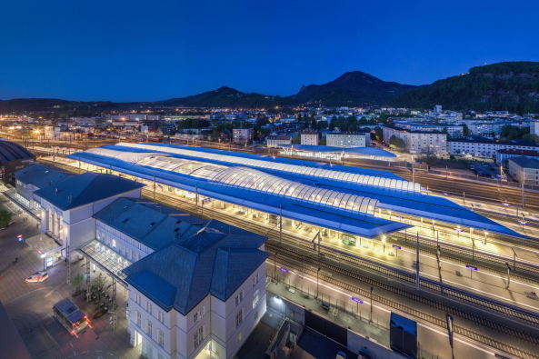 Neue berdachung Hauptbahnhof Salzburg, kadawittfeldarchitktur