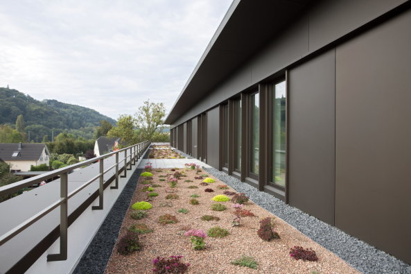 Aluminium, rztehaus, Baunetz. Format Architekten, Essen, Poliklinik, Kettwig, medical center, Ruhrgebiet, colour, facade, Format Architekten