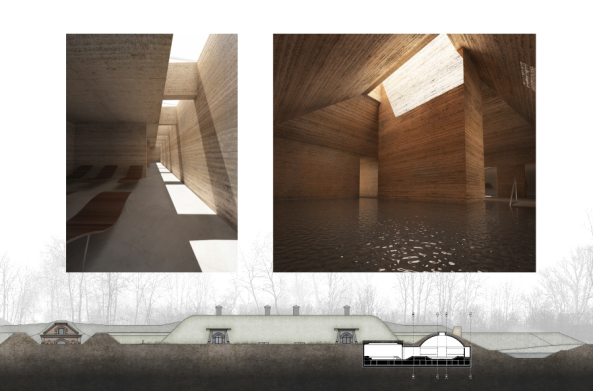 Architektenpreis: Thermalbad in der ehemaligen Militranlage Fort Bema in Warschau von Katarzyna Pankowska, Innenperspektive