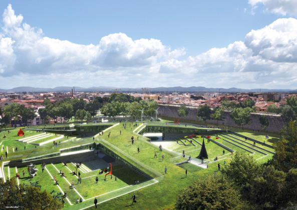 Park, Landschaftsgestaltung, Park-Design, Stadtentwicklung, Kommune, Textilindustrie, baunetz, internationaler Wettbewerb, Verve, Stadterneuerung, mittelalterliches Erbe, rmisches Raster, cardo, decumano