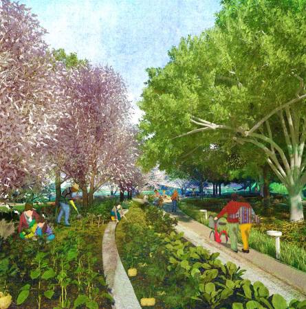 Park, Landschaftsgestaltung, Park-Design, Stadtentwicklung, Kommune, Textilindustrie, baunetz, internationaler Wettbewerb, Verve, Stadterneuerung, mittelalterliches Erbe, rmisches Raster, cardo, decumano