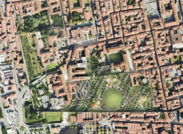 Park, Landschaftsgestaltung, Park-Design, Stadtentwicklung, Kommune, Textilindustrie, baunetz, internationaler Wettbewerb, Verve, Stadterneuerung, mittelalterliches Erbe, rmisches Raster, cardo, decumano