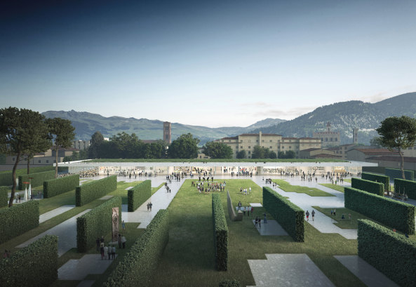 Park, Landschaftsgestaltung, Park-Design, Stadtentwicklung, Kommune, Textilindustrie, baunetz, internationaler Wettbewerb, Verve, Stadterneuerung, mittelalterliches Erbe, r�misches Raster, cardo, decumano