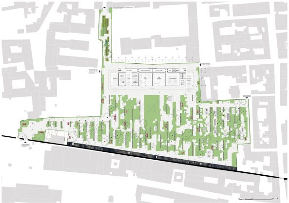 Park, Landschaftsgestaltung, Park-Design, Stadtentwicklung, Kommune, Textilindustrie, baunetz, internationaler Wettbewerb, Verve, Stadterneuerung, mittelalterliches Erbe, r�misches Raster, cardo, decumano