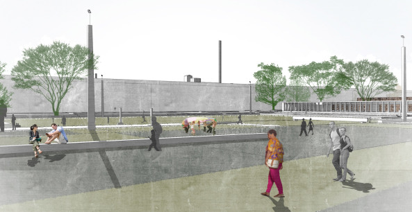 Park, Landschaftsgestaltung, Park-Design, Stadtentwicklung, Kommune, Textilindustrie, baunetz, internationaler Wettbewerb, Verve, Stadterneuerung, mittelalterliches Erbe, rmisches Raster, cardo, decumano