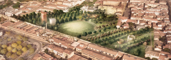 Park, Landschaftsgestaltung, Park-Design, Stadtentwicklung, Kommune, Textilindustrie, baunetz, internationaler Wettbewerb, Verve, Stadterneuerung, mittelalterliches Erbe, rmisches Raster, cardo, decumano