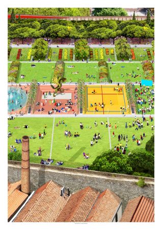 Park, Landschaftsgestaltung, Park-Design, Stadtentwicklung, Kommune, Textilindustrie, baunetz, internationaler Wettbewerb, Verve, Stadterneuerung, mittelalterliches Erbe, rmisches Raster, cardo, decumano