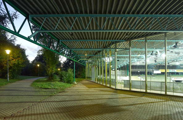 Glaspalast Sindelfingen; Baden W�rttemberg; Behnisch Architekten, G�nter Behnisch; Sanierung; Denkmalschutz; Sporthalle; Veranstaltungshalle; Tragwerk; Glasshedd�cher; Hugo-H�ring-Preis 1977; energetische Sanierung