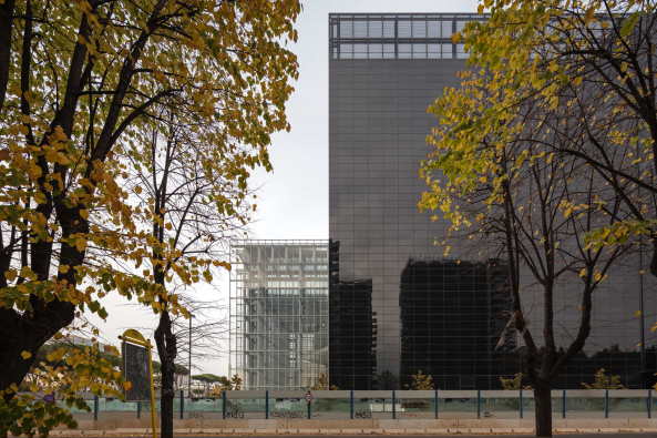 steel, glass, fiber glass, cloud, theca, Theka, Wolke, Glasfaser, Wolke, Eiffelturm, Rom, EUR, Fuksas, Messe, Hotel, conference room, Forum, Baunetz, Massimiliano Fuksas, Doriana Fuksas