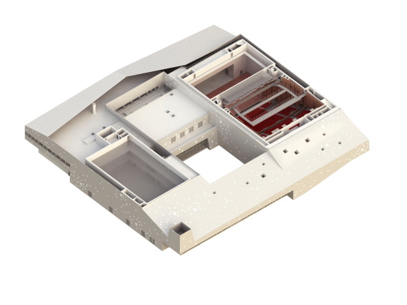 Theater, theater, Aluminiumfassade, almuminum facade, aluminum panels, Agglomeration, suburbia, Chaix & Moix, Théâtre-Sénart, Lieusaint, Novelis,Troph�es Eiffel d'architecture acier, Stahlbau, Frankreich, Paris