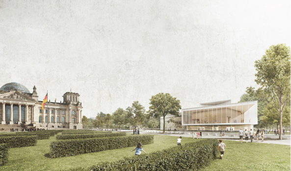 2D+ , Markus Schietsch Architekten, Markus Bonauer, Michael B�lling, rw+, Bundesregierung, Bundestag, Neubau, Besucherzentrum, Wettbewerb, competition, 2016, winner. ein 1. Preis, Entwurf, Halle, Glas, Germany, German, Berlin, Deutschland, Reichstag, Baunetz, Baunetz-Meldung, Architektur, Architekt, architect, architecture, Architekt gesucht, Meldungen, architecture-news, Architektur Deutschland, deutsche Architekten, german architecture, young architects