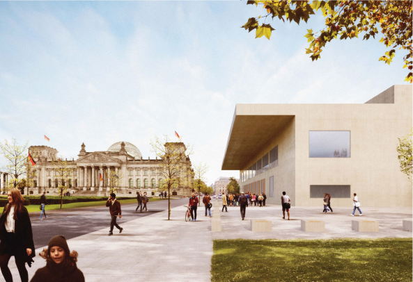 2D+ , Markus Schietsch Architekten, Markus Bonauer, Michael B�lling, rw+, Bundesregierung, Bundestag, Neubau, Besucherzentrum, Wettbewerb, competition, 2016, winner. ein 1. Preis, Entwurf, Halle, Glas, Germany, German, Berlin, Deutschland, Reichstag, Baunetz, Baunetz-Meldung, Architektur, Architekt, architect, architecture, Architekt gesucht, Meldungen, architecture-news, Architektur Deutschland, deutsche Architekten, german architecture, young architects