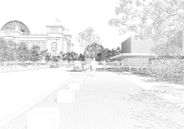 2D+ , Markus Schietsch Architekten, Markus Bonauer, Michael B�lling, rw+, Bundesregierung, Bundestag, Neubau, Besucherzentrum, Wettbewerb, competition, 2016, winner. ein 1. Preis, Entwurf, Halle, Glas, Germany, German, Berlin, Deutschland, Reichstag, Baunetz, Baunetz-Meldung, Architektur, Architekt, architect, architecture, Architekt gesucht, Meldungen, architecture-news, Architektur Deutschland, deutsche Architekten, german architecture, young architects