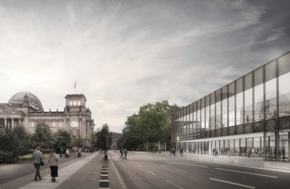 2D+ , Markus Schietsch Architekten, Markus Bonauer, Michael B�lling, rw+, Bundesregierung, Bundestag, Neubau, Besucherzentrum, Wettbewerb, competition, 2016, winner. ein 1. Preis, Entwurf, Halle, Glas, Germany, German, Berlin, Deutschland, Reichstag, Baunetz, Baunetz-Meldung, Architektur, Architekt, architect, architecture, Architekt gesucht, Meldungen, architecture-news, Architektur Deutschland, deutsche Architekten, german architecture, young architects