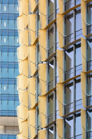 Rogers Stirk Harbour Partners, Sydney, tower, siblings, Turm, Lamellen, bunt, colours, urban renewal project, Port Jackson, Bangaroo South, landlease, Baunetz, Brett Boardman