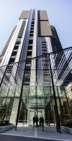 Rogers Stirk Harbour Partners, Sydney, tower, siblings, Turm, Lamellen, bunt, colours, urban renewal project, Port Jackson, Bangaroo South, landlease, Baunetz, Brett Boardman